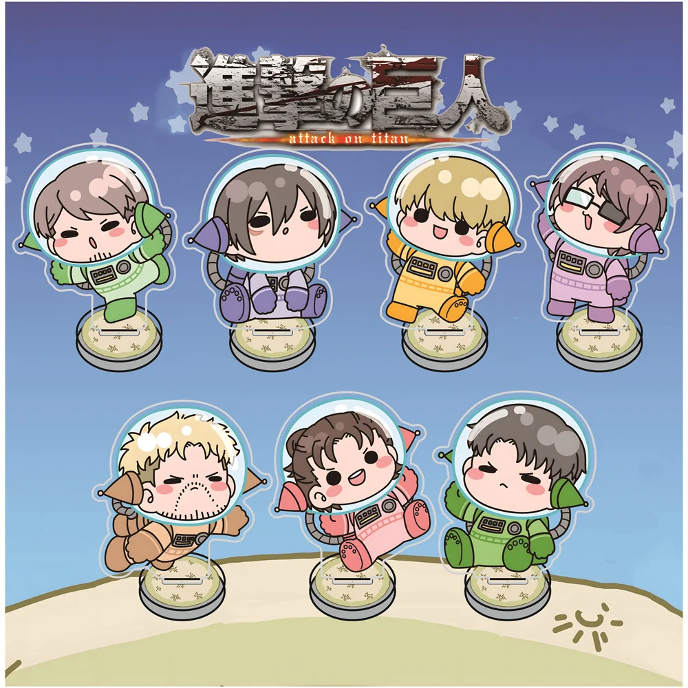 Attack on Titan 10cm Astronaut Spacesuit Acrylic Stand Figures Keychain Anime Collectible Standee Desk Decor Gift for Anime Fans