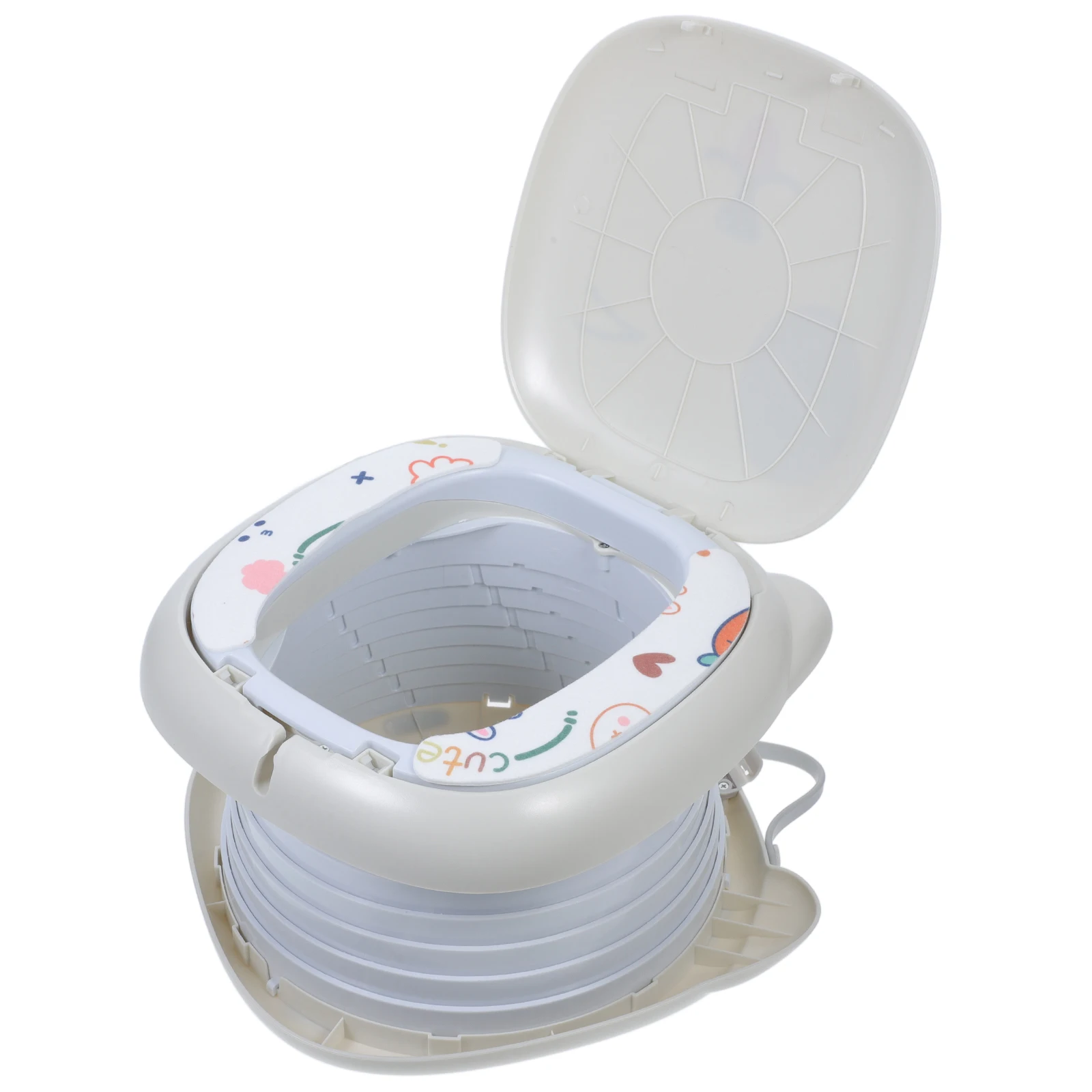 

1 set Portable Urinary Pot Kids Potty Travel Folding Toilet Training Nile Gray Baby Toddler Girls Boys Outdoor Camping Car