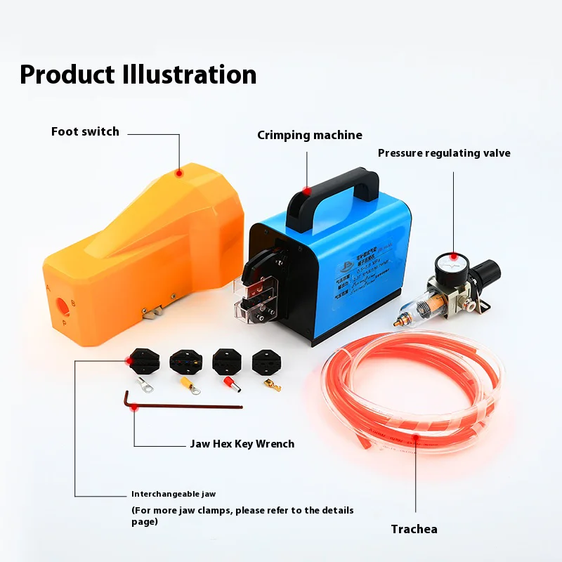JB-16M Pneumatic Wire Crimping Tool Automatic Terminal Press Machine Customizable