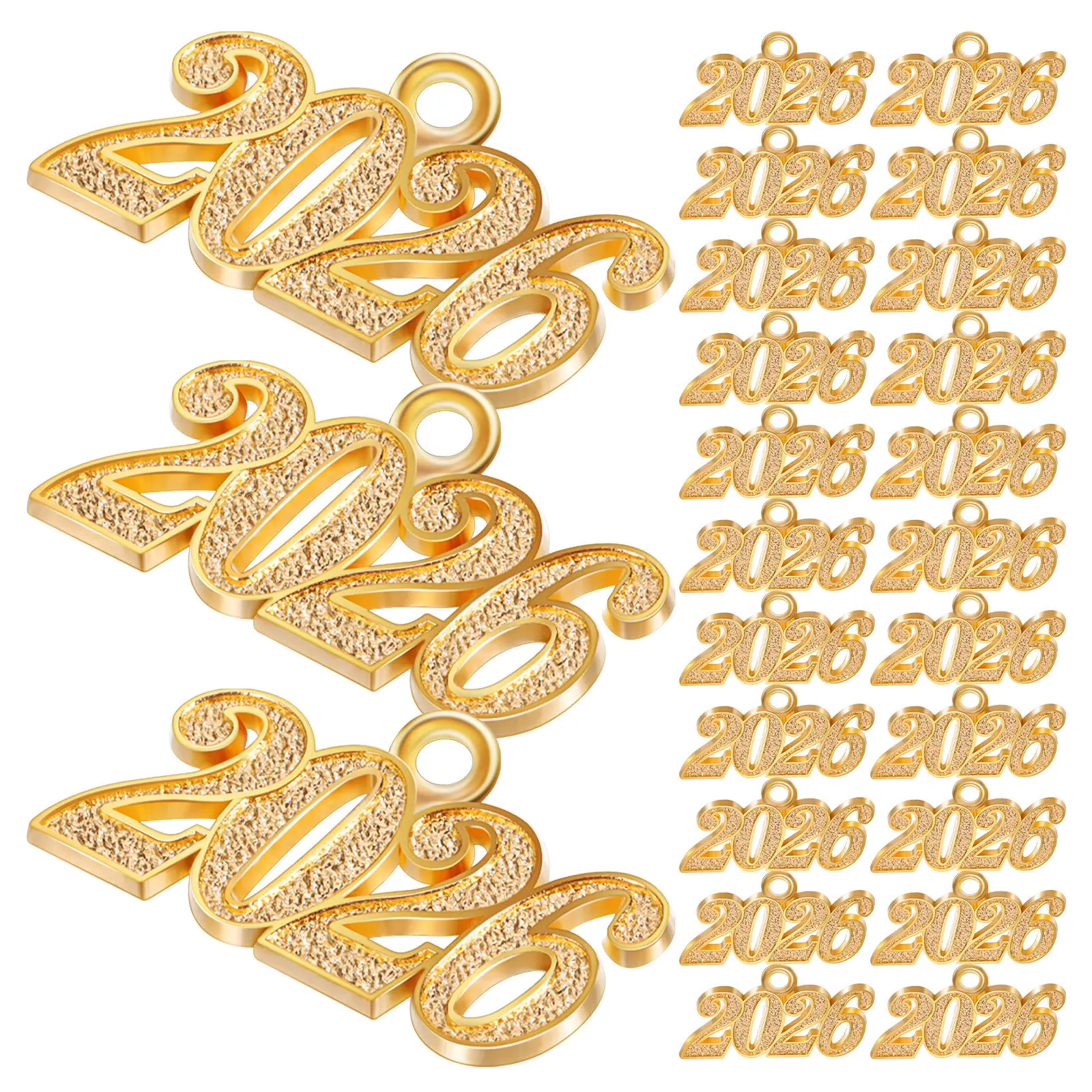 100Pcs Metal Year Pendant Charms Alloy Custom Party Favors For For Jewelry Making Number Findings Bracelets