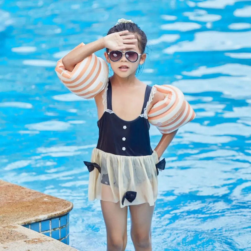 1pair Durable Safety Arm Floats Thickened Inflatable Swimming Arm Ring Wear-Resistant PVC Float Sleeve for Adult Kids