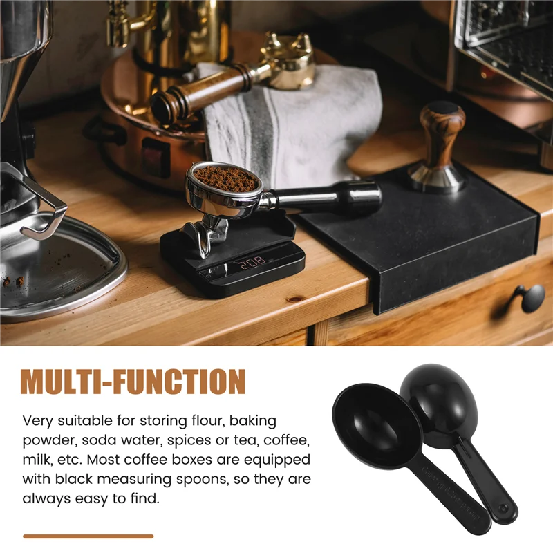 Y51A-20 قطعة ملاعق قياس القهوة ملاعق بلاستيكية لقياس القهوة والشاي وملاعق مسحوق الحليب (7 جرام/0.25 أونصة/أسود)