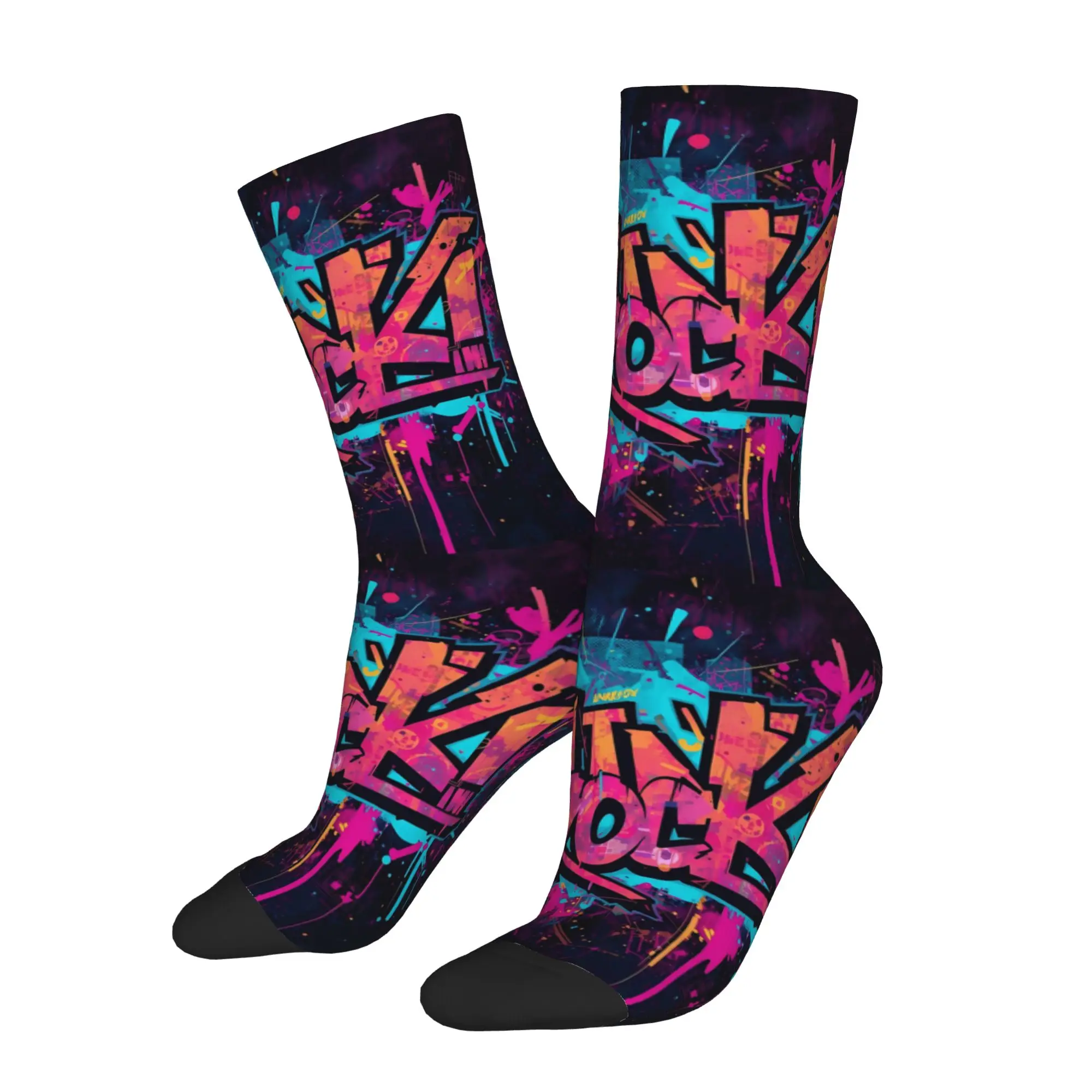 

sports socks customized items Graffiti BRUH LOGO Retro Harajuku Street Style Pattern Crazy Sock