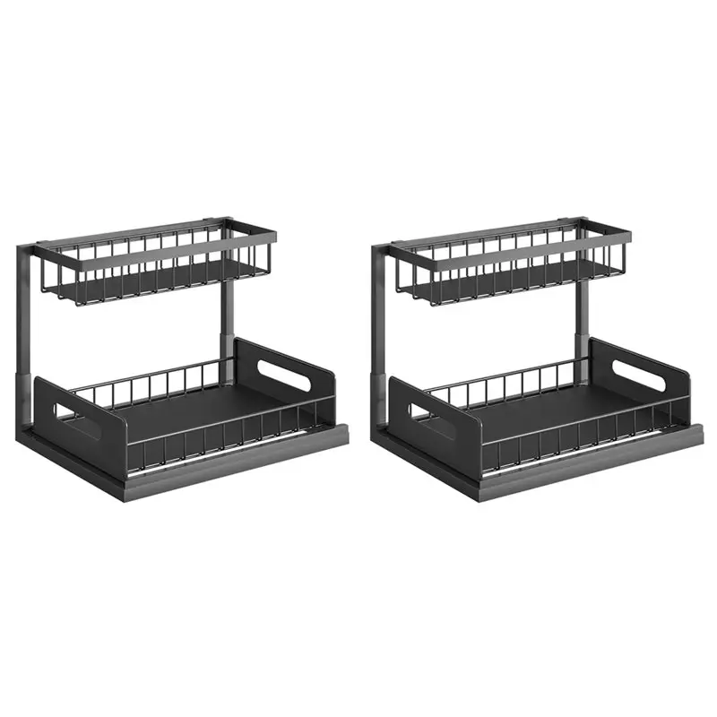 

【CHRISTMAS 】Multi-Purpose Kitchen And Bathroom Storage Rack 2 Tier Under Sink Organizer System With Sliding Drawer Functionality