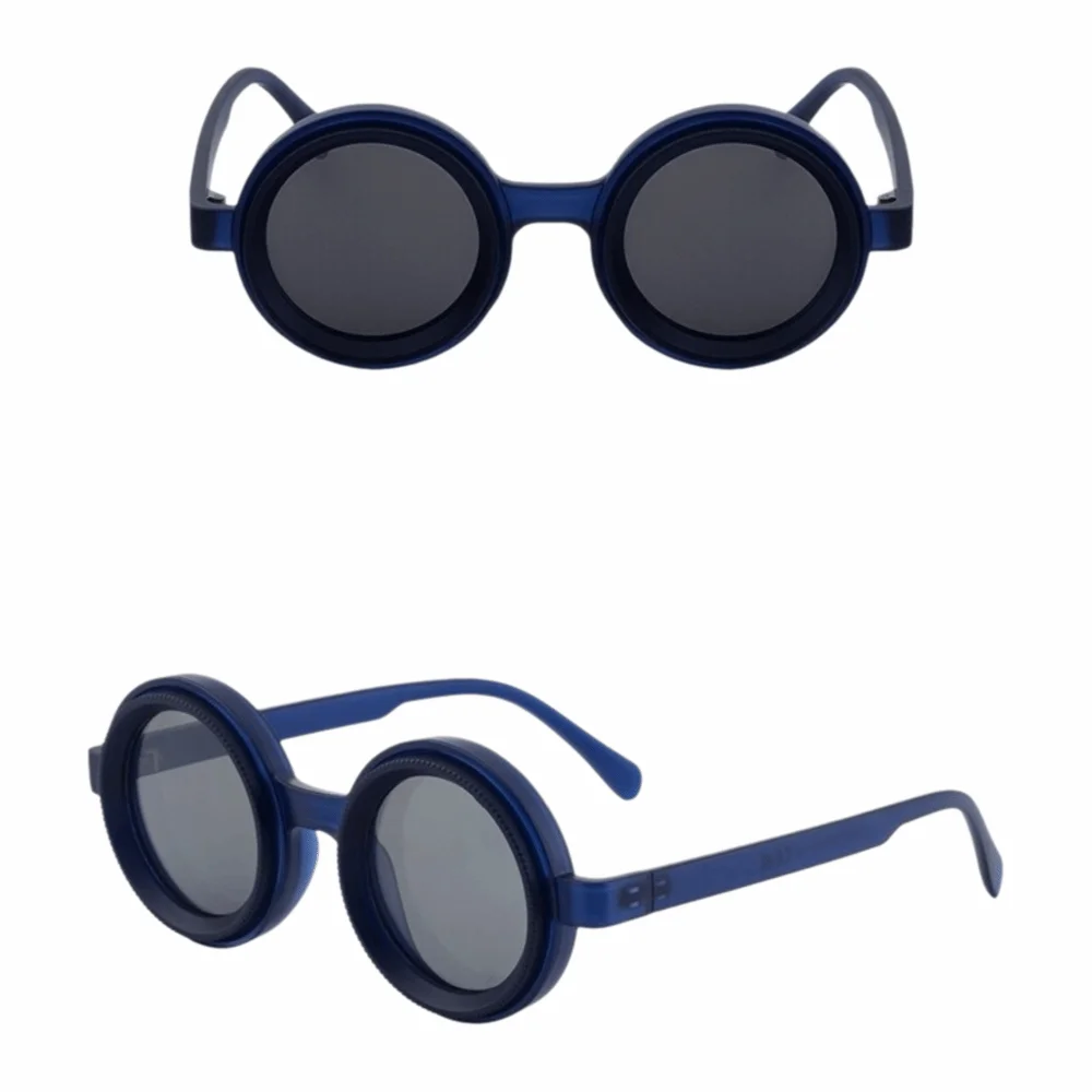 Vintage Polarizing Round Sunglasses Lightweight Rotatable Adjustable Zoom Sunglasses Convenient Elegant Stylish Sunglasses