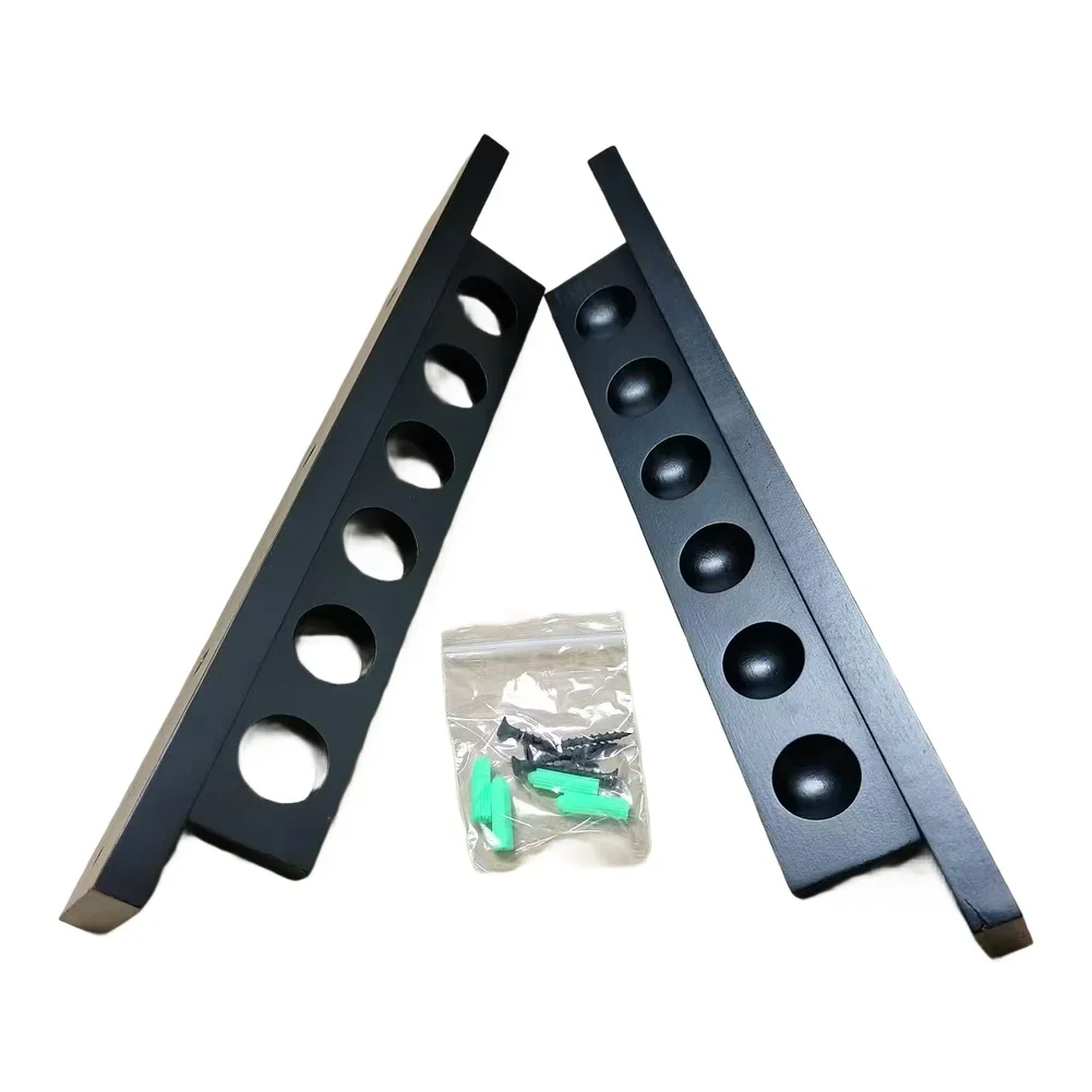 6 Position Wall Mounted Wooden Pool Cue Rack - Snooker Cue Holder for Keeping Secure and Organized in Any Billiard Space