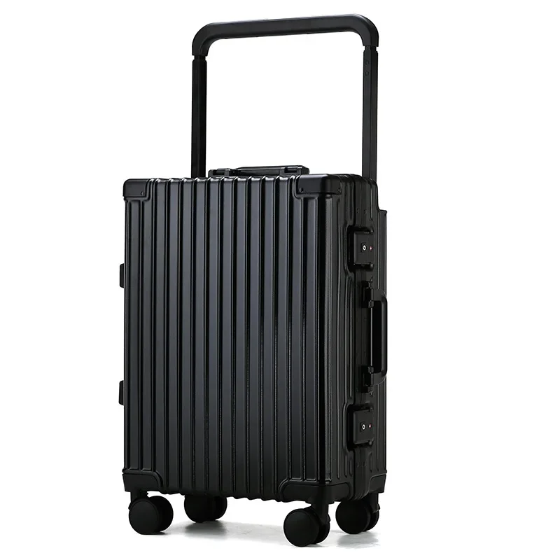 20 22 26 Inch Aluminum Frame Rolling Luggage Travel Suitcase Wide Pull Rod Trunk Large Capacity Case Unisex Carrier Travel Bag