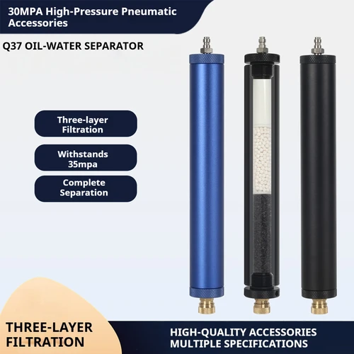 Imagen 2 del producto Separador de agua y aceite de bomba de aire de alta presión de 30MPa, actualización de filtración de 3 etapas de 4500PSI para bomba y compresor de bicicleta