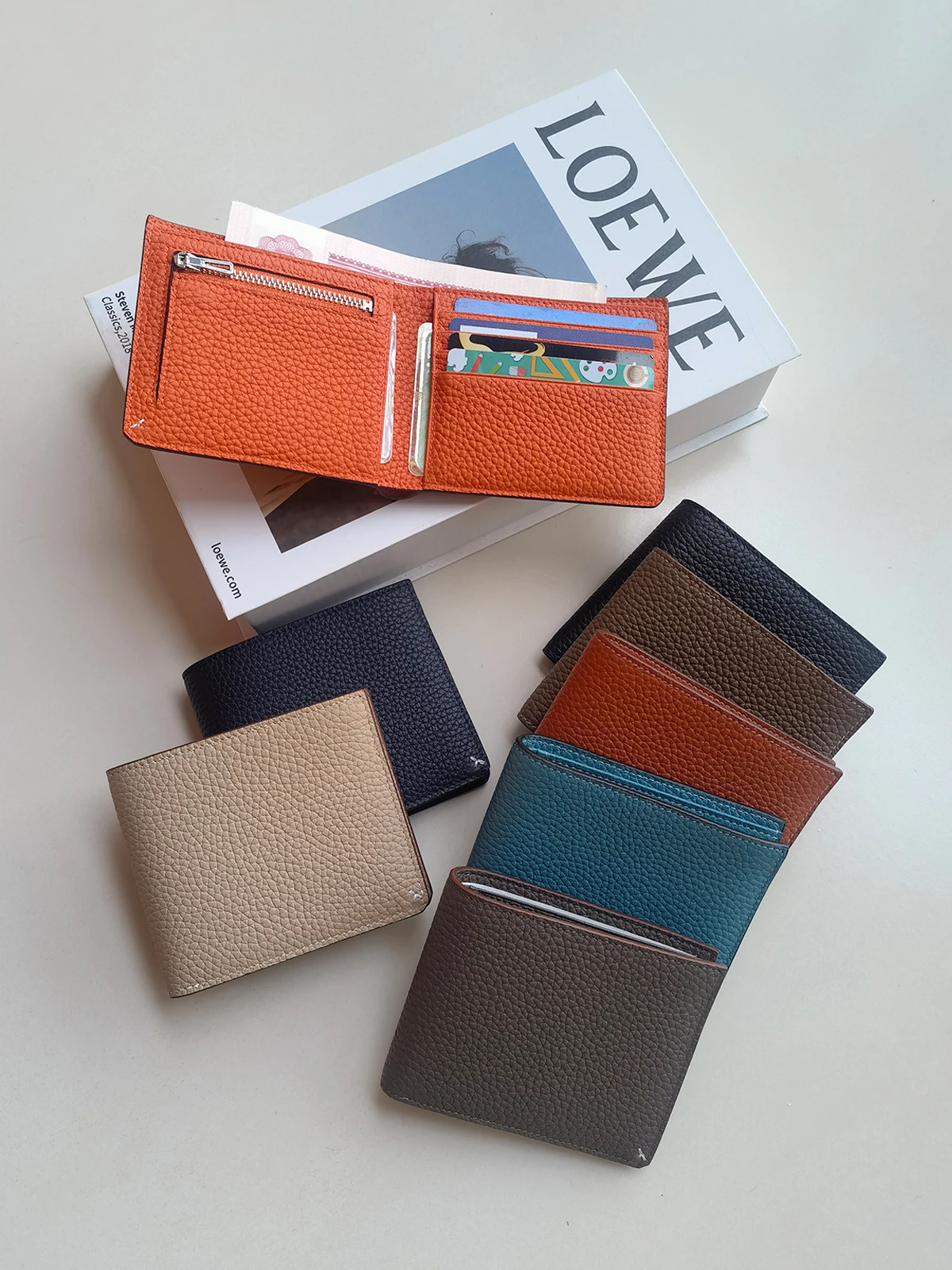 high-quali-leather-ort-wallet-stitched-calfskin-large-capaci-ca-clip-inteated-multi-card-slot-coin-purse-men's-wallet