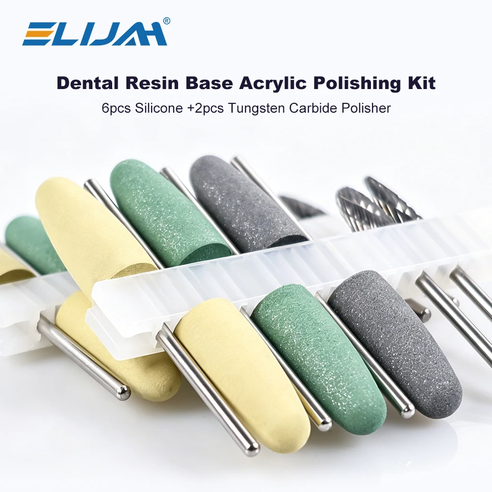 

ELIJAH Dental Resin Base Polishing Burs Kits Dental Carbide Rotary Ball Strawberries Drill Polisher Dentistry Lab Tools