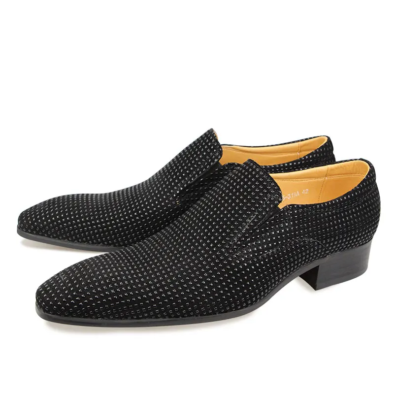 

One-step Fashion leather Shoes Classic to the office or to a for casual event or business elegant mens dress Black dot design