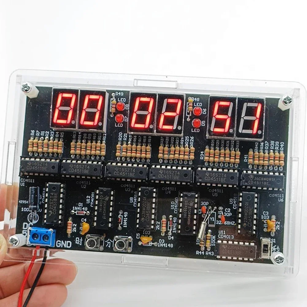 DC 4.5-5.5V 6-Bit Digital Circuit Clock Kit For Electronic Clock Teaching Training Welding And DIY Parts Production