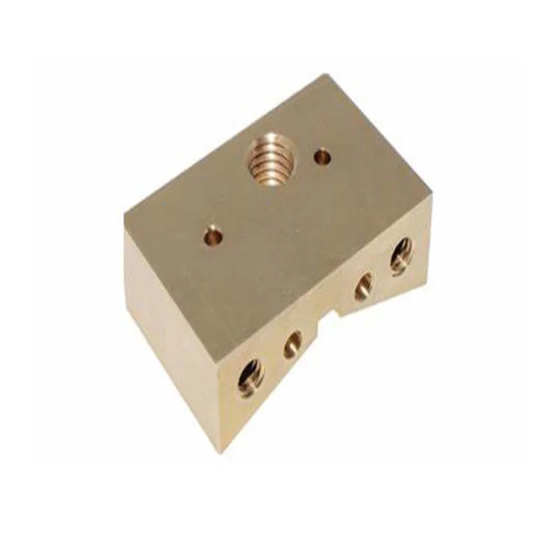 CNC machining custom brass material precision mechanical connection block multi-screw hole positioning block mounting block