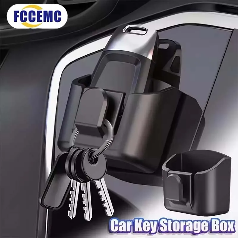 Self Adhesive Car Card Key Holder ABS Storage Box Auto Organizer For Cards Keys Small Items Universal Auto Interior Accessories