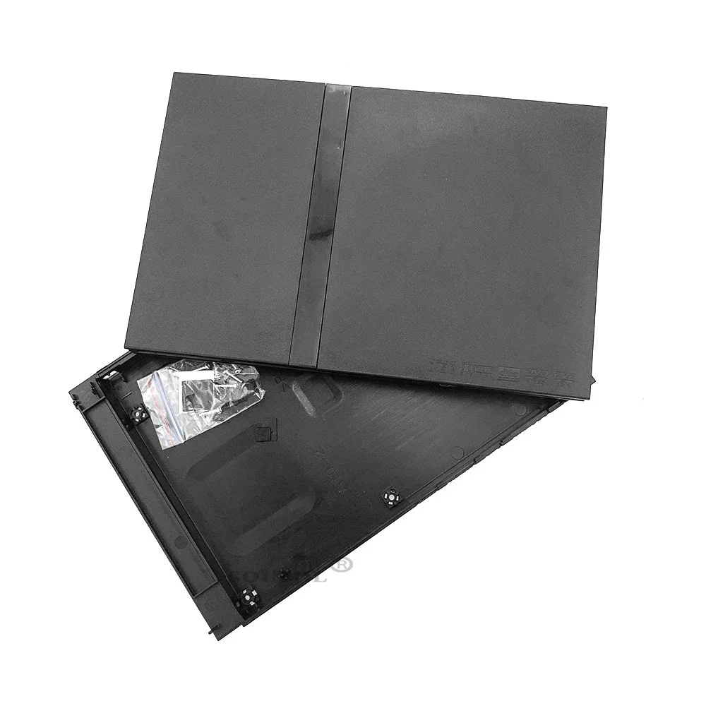 High Quality Black Full Housing Shell Case for PS2 Slim 7w 70000 7000X 9w 90000 9000X Console Cover with Sticker Labels