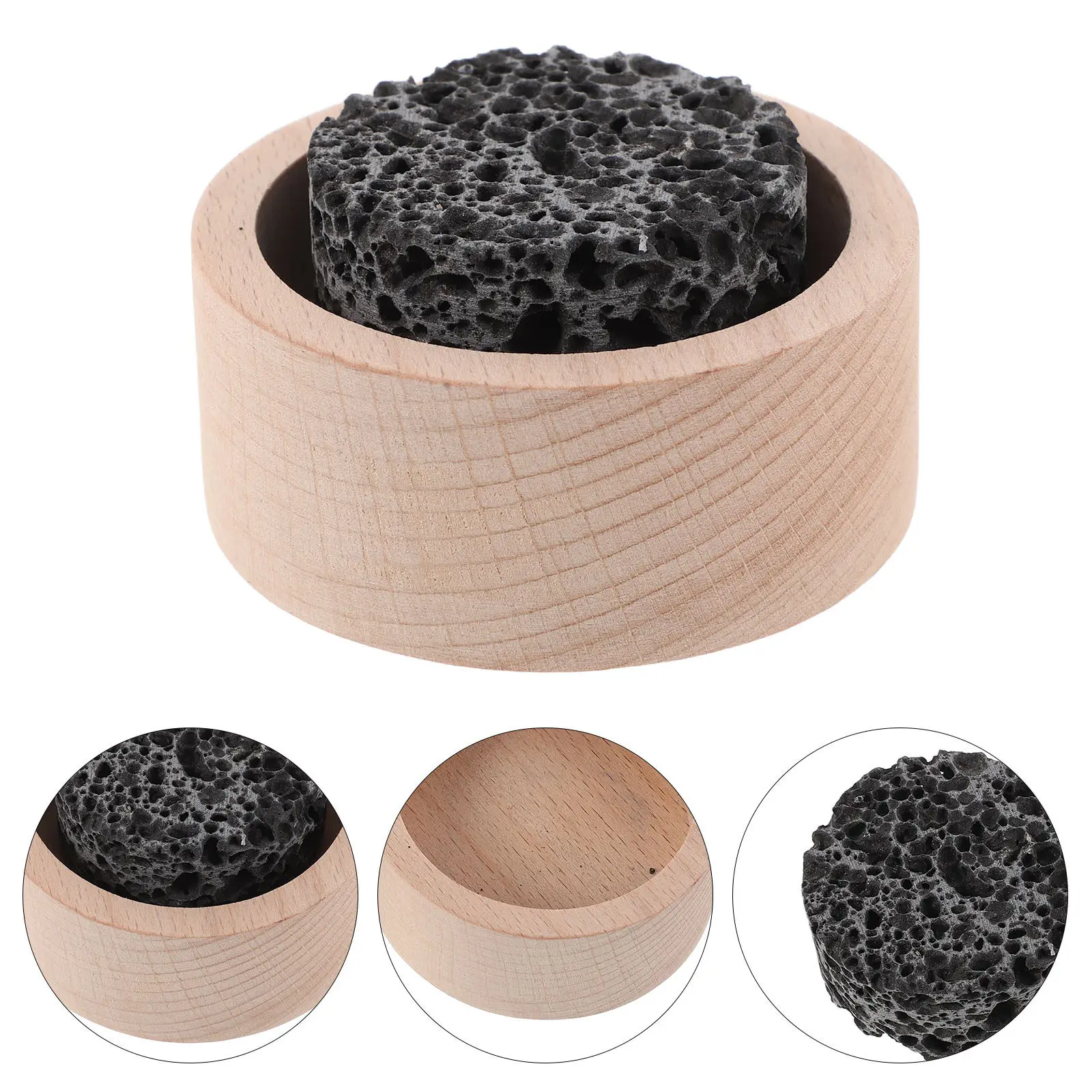 

Lava Rock Diffuser Wood Base Passive Essential Oil Diffuser for Bedroom Office Yoga Volcanic Stone Fragrance