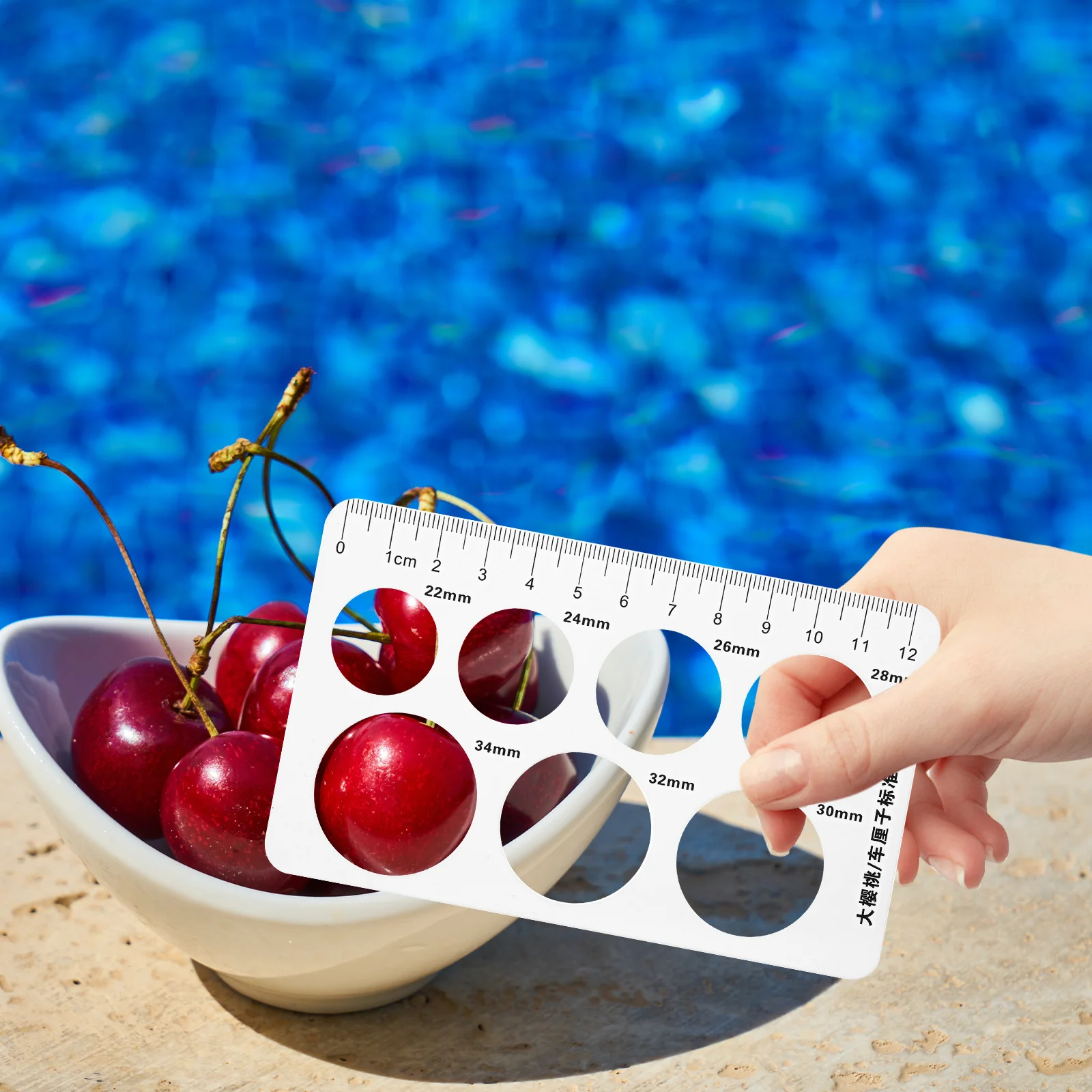 

12pcs Cherry Diameter Measuring Ruler Pp Material Fruit Measuring Tool Size Markings For Cherry Sorting Farm Use