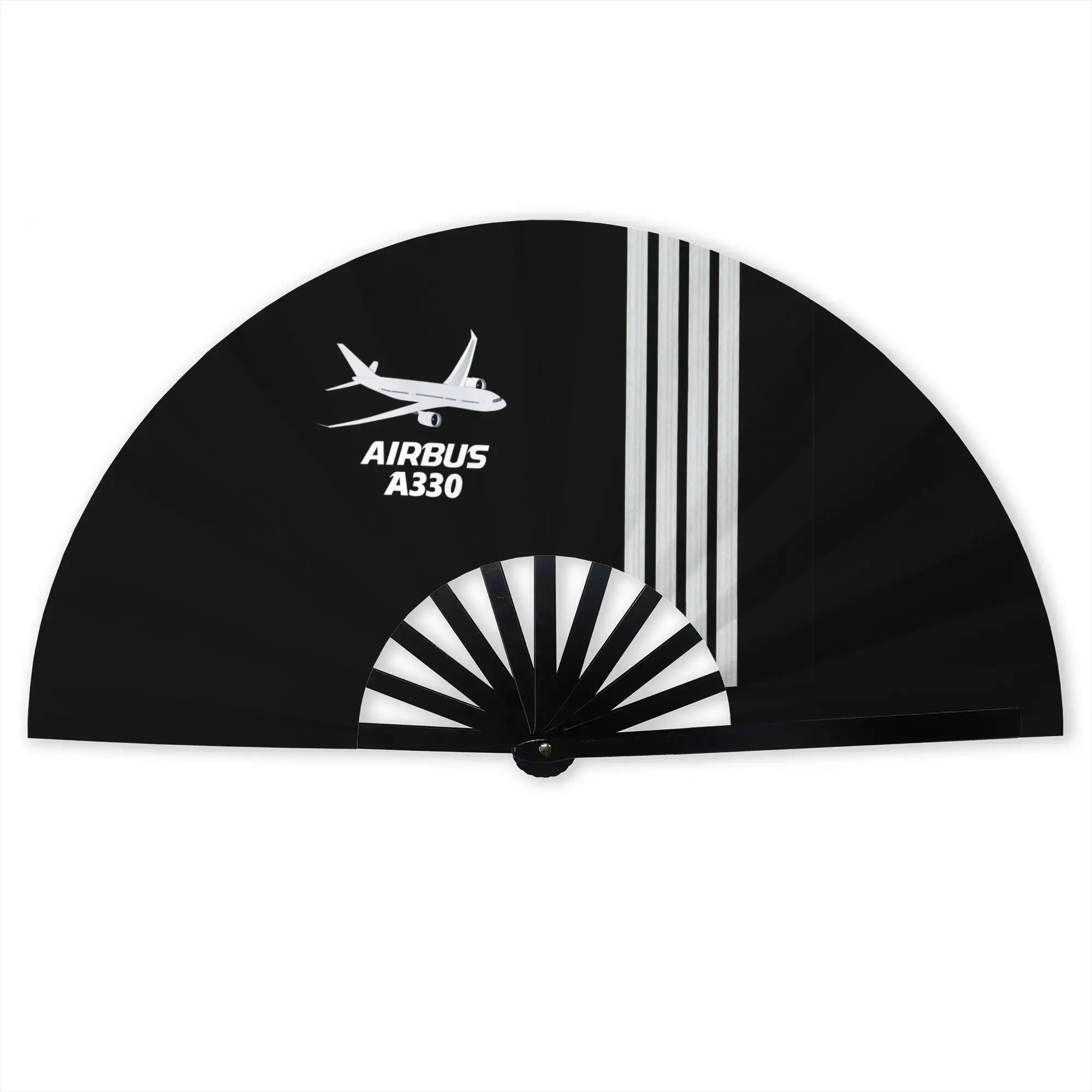 Airbus A330 Captain Stripes Portable Pocket Fan Travel Pilot Aviation Aviator Folding Fan Chinese Dance Cooling Handheld Fans