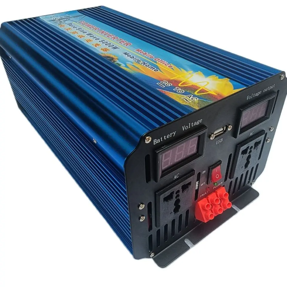 

Digital Display 5000W PURE SINE WAVE DC 24V to AC 220V 60HZ Surge Power 10000W inverter