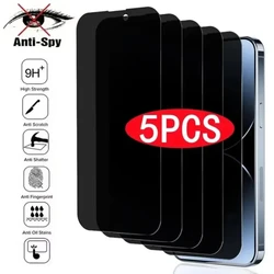 NNBILI 5Pcs Privacy Screen Protector for IPhone 14 11 12 13 15 16 17 Pro Max 12 13 Mini 14 15 16 Plus Anti-spy Tempered Glass