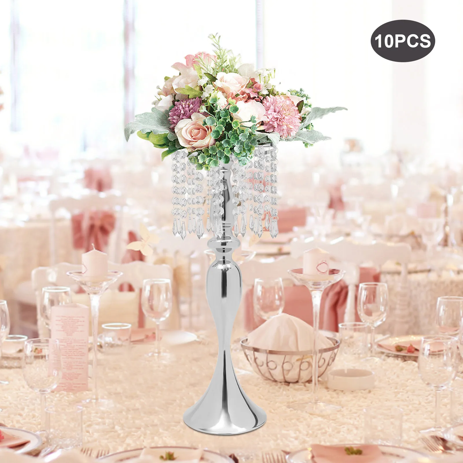 Imagem -04 - Metal Flower Vase Titulares Wedding Centerpieces Tabletop Decor Vasos de Flores para Festa de Casamento Jantar Evento Fotografia 10 Pcs