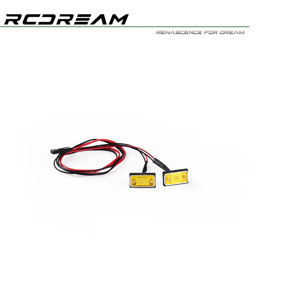 2Pcs LED Side Light Turn Lights 7.4V Yellow Red for 1/10 RC Crawler Car Traxxas TRX4 Defender Bronco AXIAL SCX10 RC4WD D90 Parts