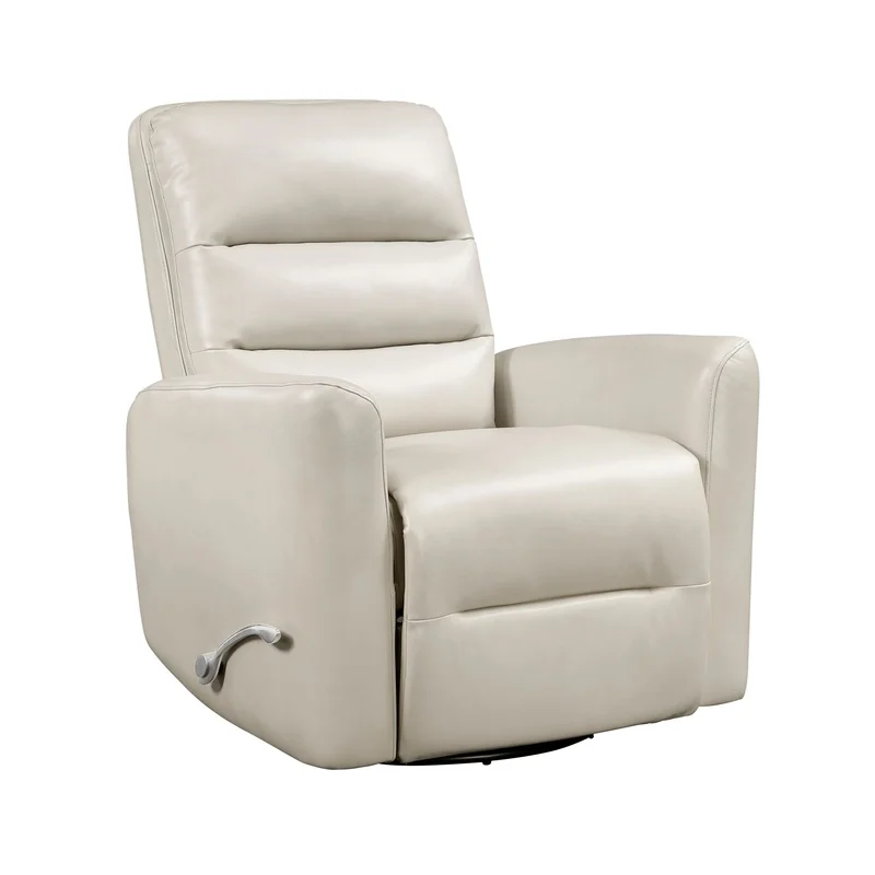 

Beige Swivel Glider Chair with Breathable Faux Leather – Modern Lounge Seating for Living Room