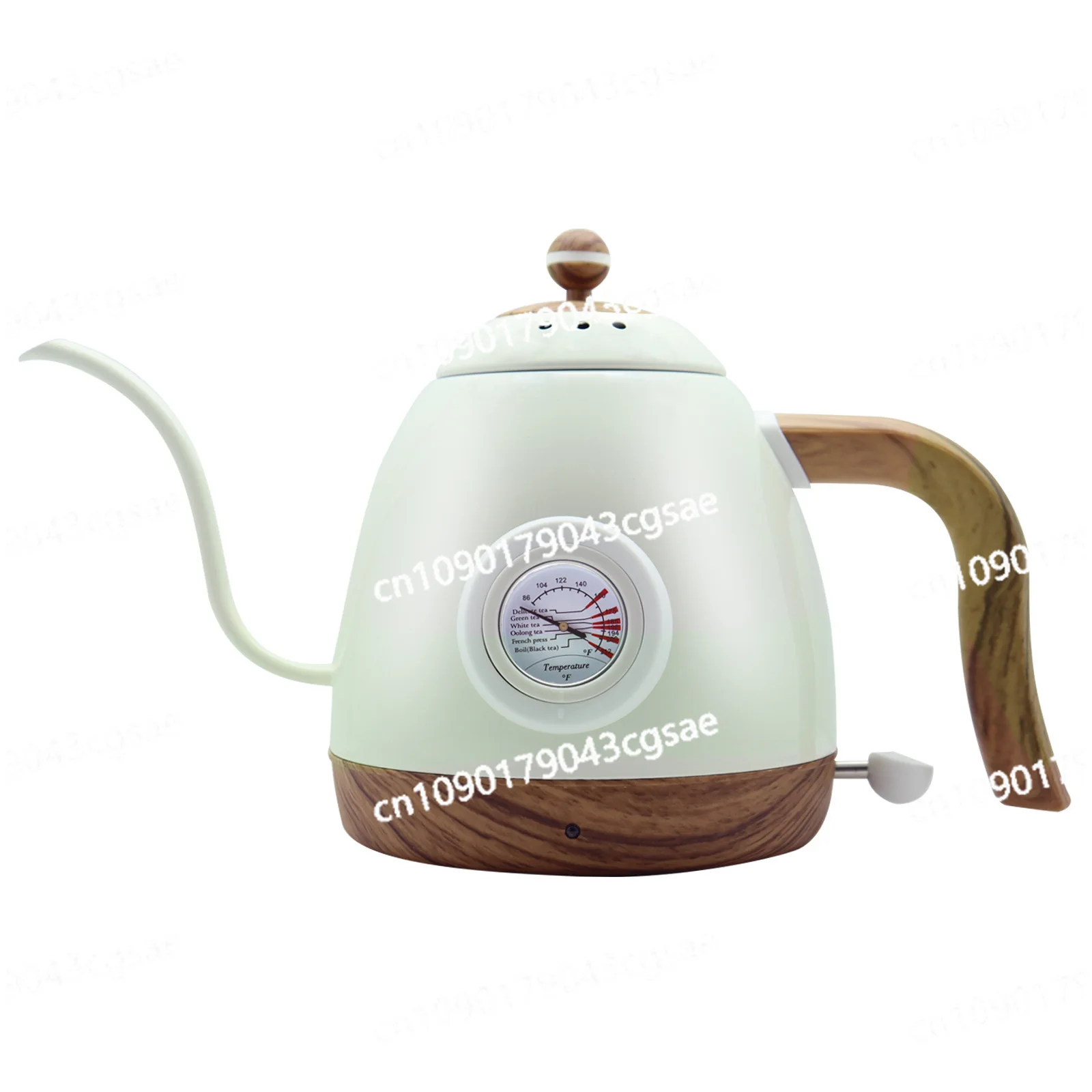 110V White Long-mouth Pot Thermal Insulation Stainless Steel Thin-mouth Teapot Coffee Hand-brewed Pot Electric Kettle