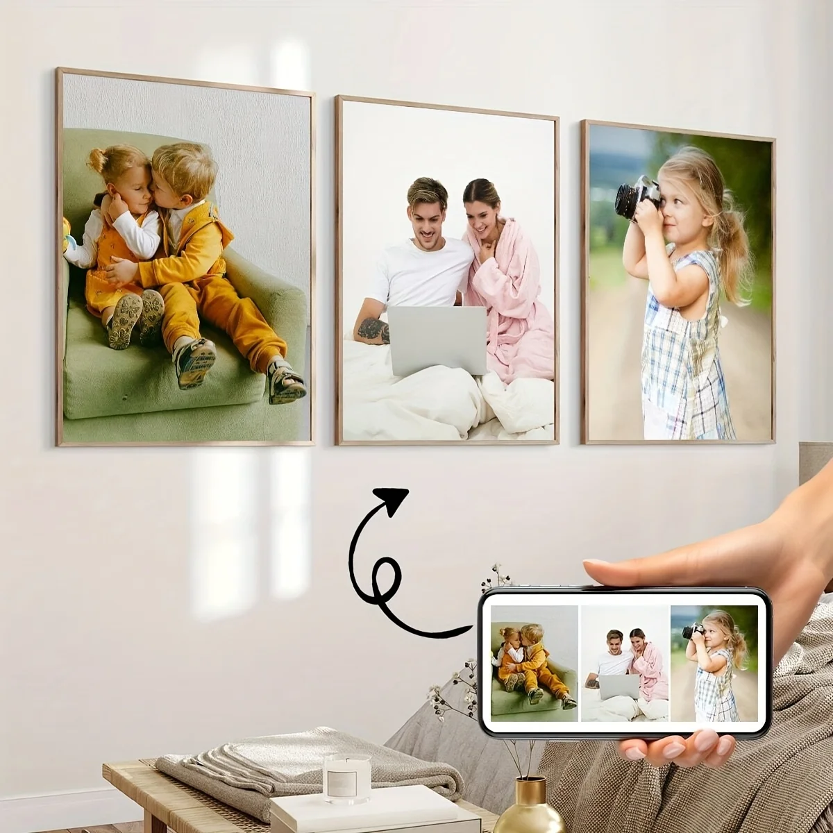 3/4/5pcs Custom Canvas Printing Personalized Photo Suitable for Family Life Pets Scenery Couple Weddings Home Decor Poster Gifts