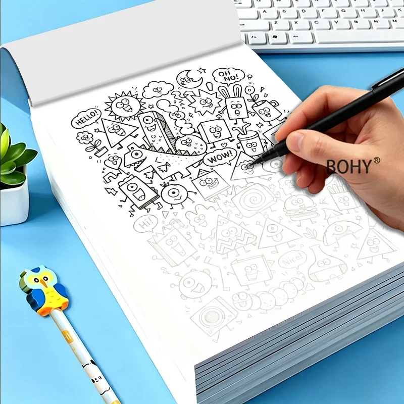 1 Large-sized Healing Casual Coloring Copy, 16 Pages, Relieving Fragmented Time in The Office, Calming Graffiti Before Bedtime