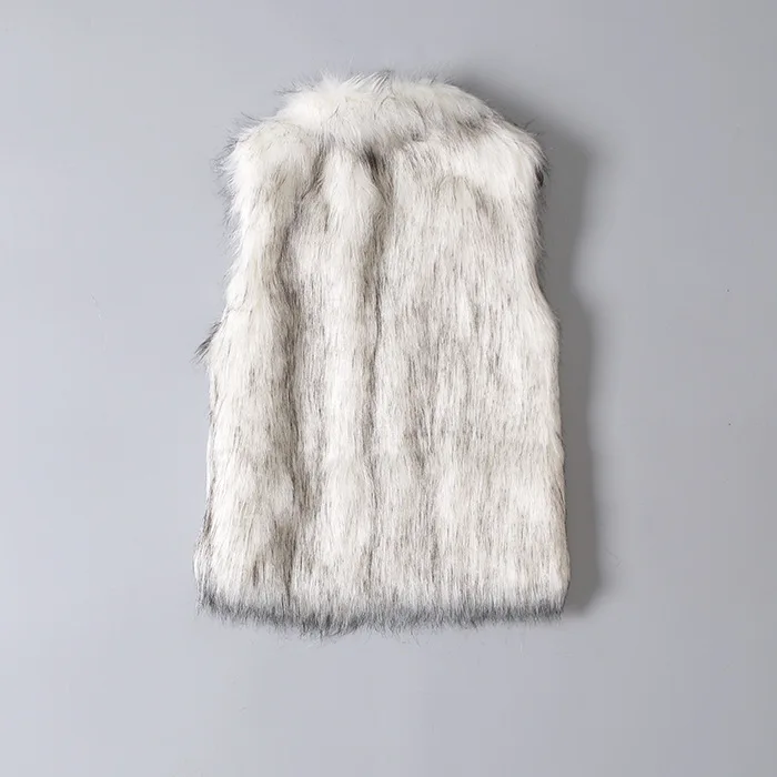 Women Thick Cardigan Warm Faux Fur Vests Solid Stand Collar Sleeveless Spliced Jackets Streetwear Elegant Vest Autumn Winter
