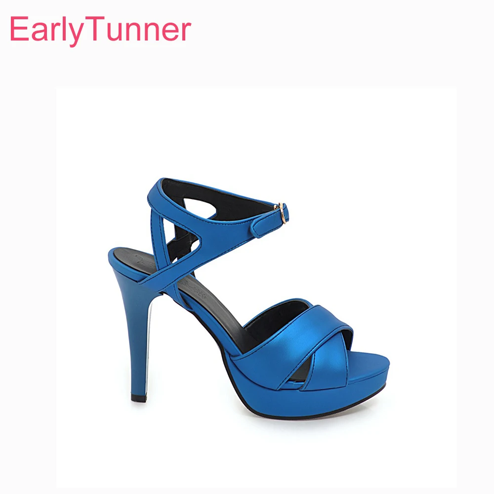 

2026 Summer Fashion Women Platform Sandals High Stiletto Heels Lady Party Shoes Small Plus Size 11 30 46 Non-slip