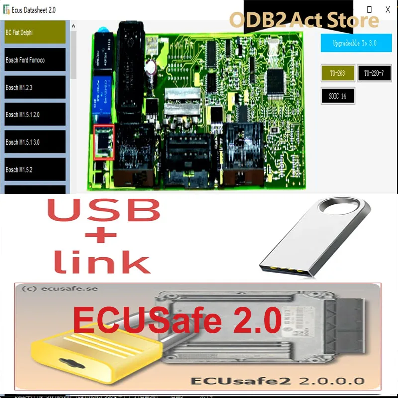 

2021 ECUSafe 2.0 Hot Selling ECUSafe 2.0 ECU ECM 2.0 Diagnostic Tool CD DVD Software For Car and Trucks CD USB work with KESS