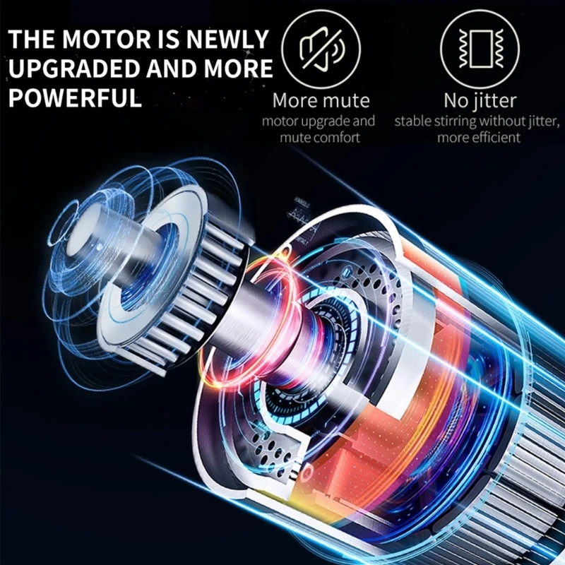 مخفق زبد سريع محمول باليد ، مادة ABS ، رغوة حليب محمولة ، مثالية للقهوة والكابتشينو ، قابلة لإعادة الشحن