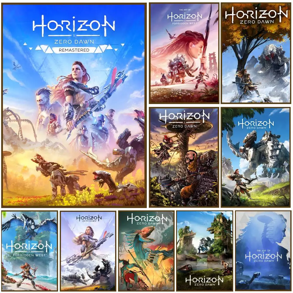 Horizon Zero Dawn Game Poster Self-adhesive Advanced Aesthetic Printing Paper Wall Art for Living Room Home Decor