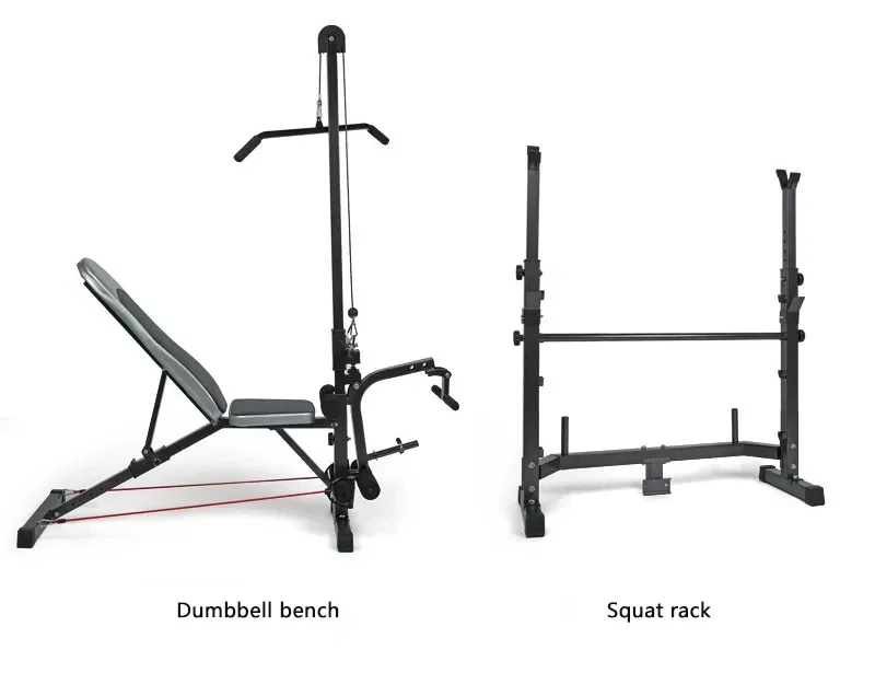 Home Gym Sports Fitness multi-functions Commercial Equipment Weight Bench Set With Squat Stand Power Rack