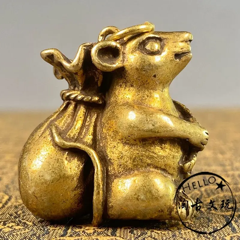 Zodiac little mouse money bag lucky rat Statue Sculpture Figurines Home Garden Decoration Statues For House