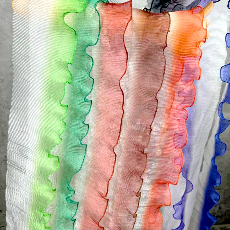 13 سنتيمتر واسعة التدرج الأورجانزا كشكش الدانتيل تقليم النسيج Diy بها بنفسك اليدوية المرقعة الياقات تنورة فستان الزفاف ديكور مواد الخياطة #3