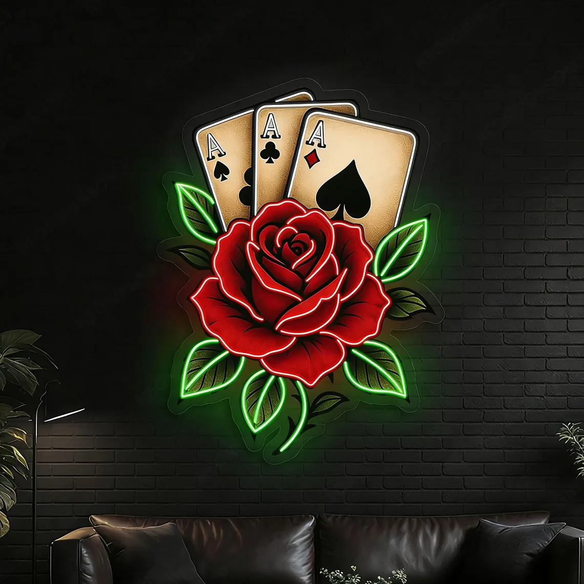 

The Rose and the King Neon Sign,Poker Neon Sign,Business Neon Sign,Bar Beer Club Sign,Custom Neon Sign,Gift For Him