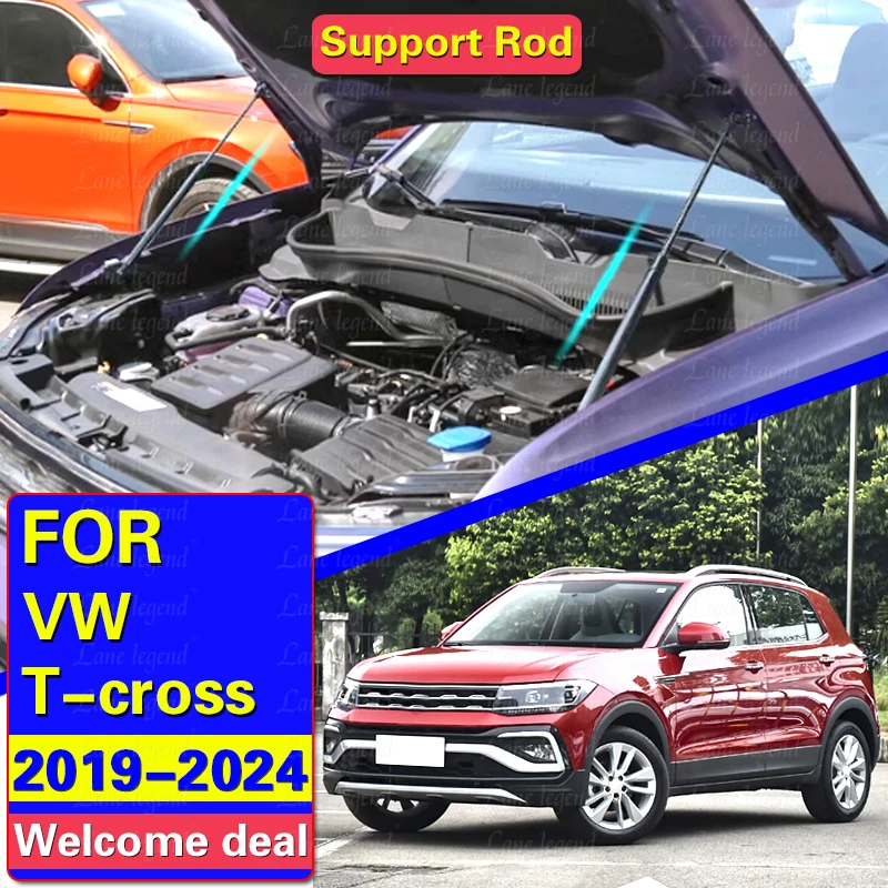 Car Bonnet Hood Engine Cover Lifting For Volkswagen T-Cross 2019-2024 VW Taigun Support Hydraulic Rod Strut Bars