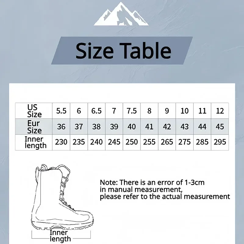 Winter Snowboarding Equipment Outdoor Sports Men Women Lace Up Waterproof Thermal Skiing Boots Lightweight Versatile Ski Shoes