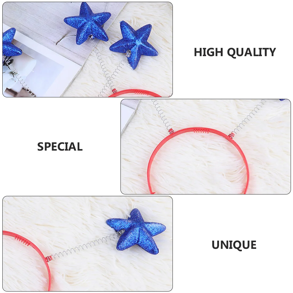

8pcs Pentagram Hair Hoop Durable Sequined Headband Party Cosplay Headdress Star Headwear Kids Birthday Decoration Photo Prop