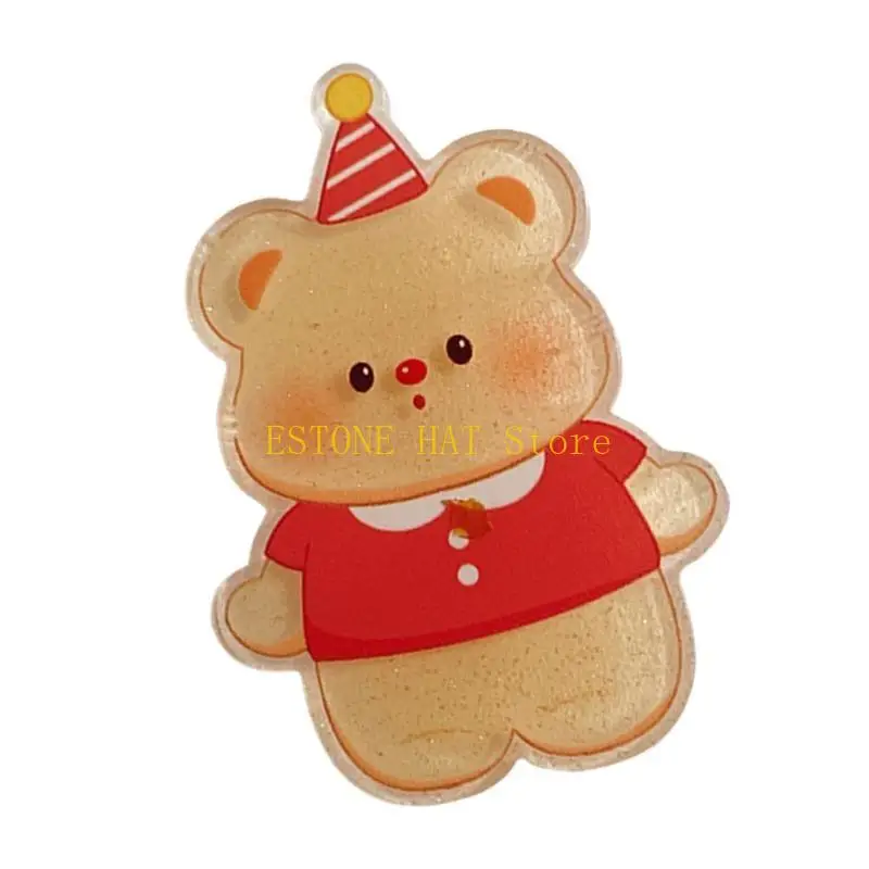 

49MF Hair Clip 2000s Girls Glitter Headdress Butter Bear Handmade Women Hair Jewelry Simple Hair Styling Hairpin