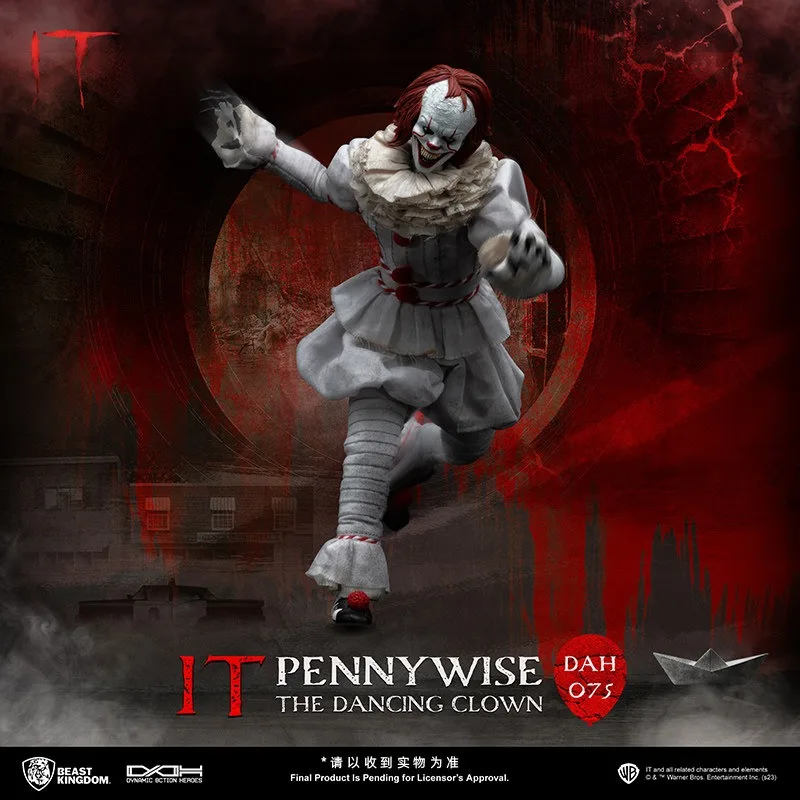 DAH 075 Clown Reincarnation Pennywise Beast Kingdom Creative Exquisite Decorative Trendy Action Figure Movies TV Periphery Gift