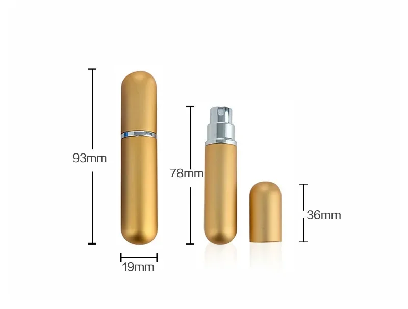 5ml Refillable Perfume Bottle Mini Aluminum Perfume Spray BottleContainer with Empty Atomizer Bottles For Travel