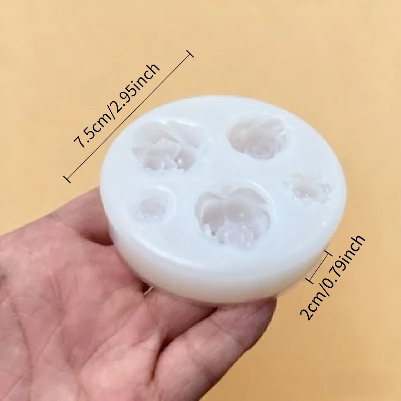 قالب ورد ثلاثي الأبعاد، بخمسة فتحات، وخمسة أشكال مختلفة وأحجام من الورود، جودة عالية وقابلة لإعادة الاستخدام، مناسبة للحرف اليدوية والشموع والطين والحرف اليدوية والصابون والجص، مثالية لتصميم الأزهار للديكور المنزلي الرومانسي |     متين ومتعدد الوظائف