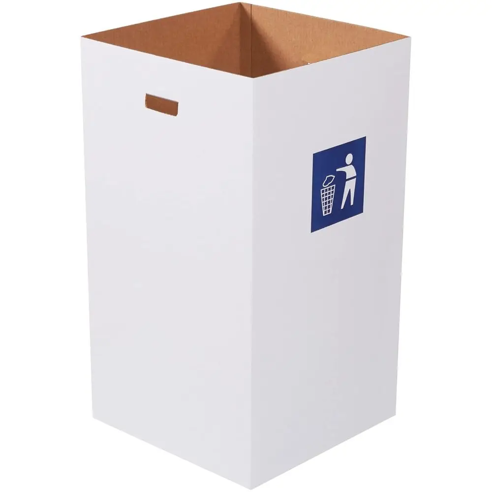 

18 L x 18 W x 36 H 10-Pack Cardboard Trash Cans and Recycling Bins, Reusable or Disposable for Garbage Boxes or Parties, Outdoor