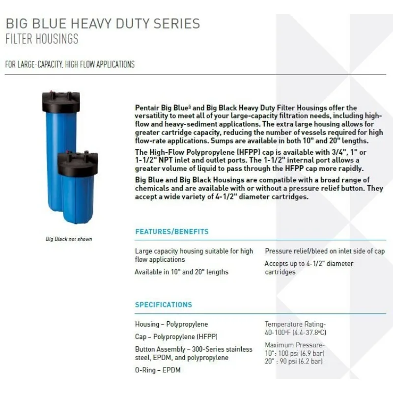 Pentair Pentek Big Blue Housing and Sediment Water Bundle