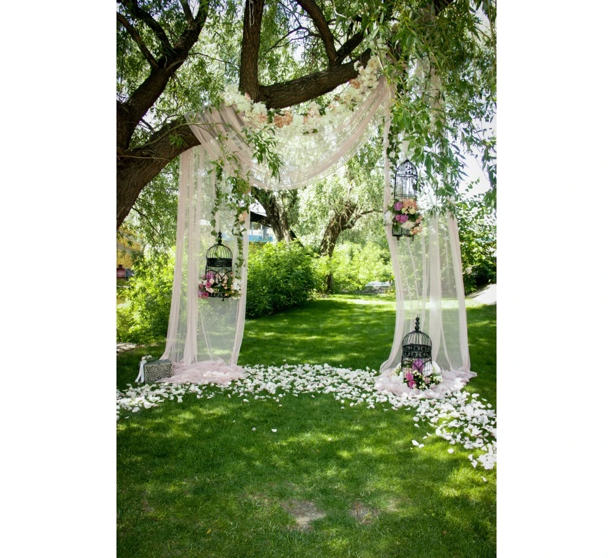 Spring Wedding Scenes Photography Backdrop Flowers Bride Shower Baby Birthday Party Marriage Ceremony Photo Background Decor