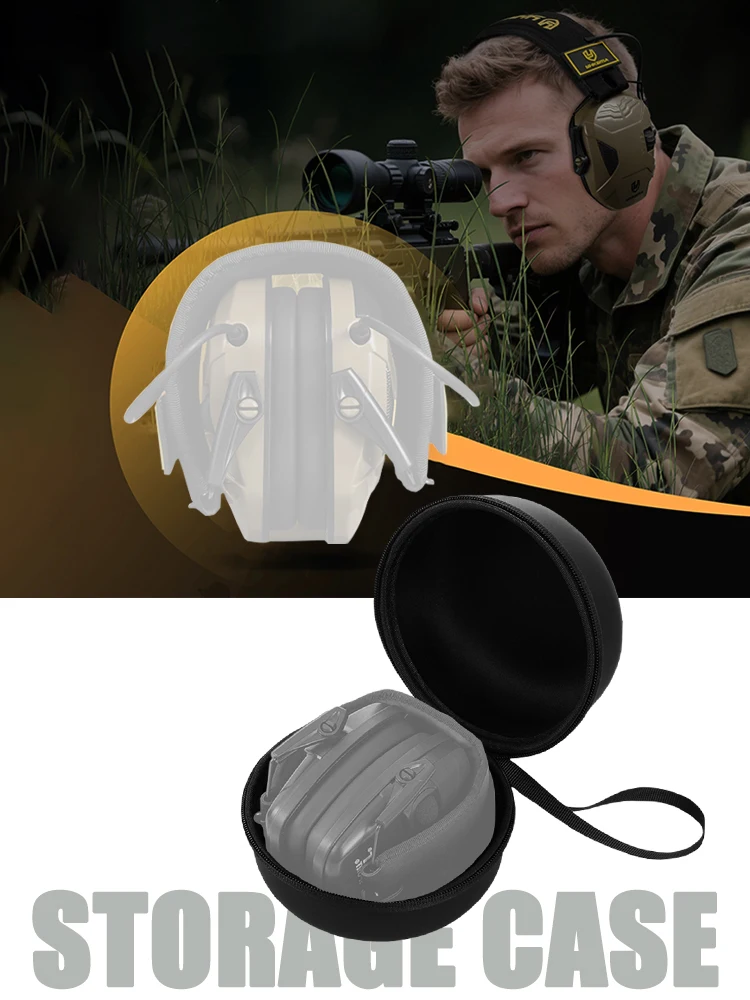 AliExpress NONE Noise-Canceling Headset Box Tactical Earmuffs Storage Bag,For Travel Sports Cycling Hard Protection Case Fit Foldable Headphones